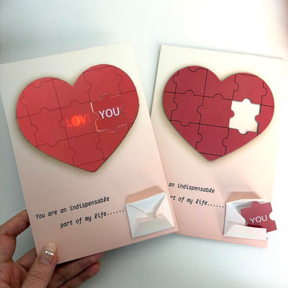 Herzförmiges Puzzle mit Ton und Sprachaufnahme, romantisches Geschenk zum Valentinstag, Geständnis