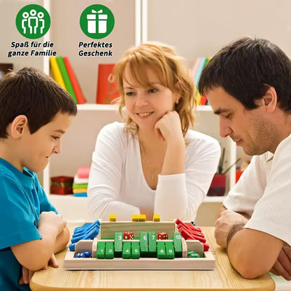 Holzspiel, 1 Schachtel, 4 Spieler, Würfelspiel, Klassisches Holzspiel, Familienspiel, Spiel zur Förderung der Fähigkeiten