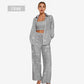 ✨ Pailletten Blazer und breite Hosen für Frauen (3-teiliges Set)