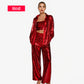 ✨ Pailletten Blazer und breite Hosen für Frauen (3-teiliges Set)