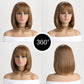Ombre-blonde Spitzenfrontperücken für Frauen, wunderschöne flauschige Perücken mit stumpfem Pony, synthetische Perücken für Partys und den täglichen Gebrauch