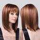 Ombre-blonde Spitzenfrontperücken für Frauen, wunderschöne flauschige Perücken mit stumpfem Pony, synthetische Perücken für Partys und den täglichen Gebrauch