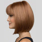 Ombre-blonde Spitzenfrontperücken für Frauen, wunderschöne flauschige Perücken mit stumpfem Pony, synthetische Perücken für Partys und den täglichen Gebrauch