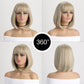 Ombre-blonde Spitzenfrontperücken für Frauen, wunderschöne flauschige Perücken mit stumpfem Pony, synthetische Perücken für Partys und den täglichen Gebrauch