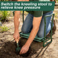 Gartenhocker mit Kniesitz, Faltbar, mit 25 cm Breitem Kniepolster, Gartenbank mit 2 Werkzeugtaschen, Kippsicher, Stabil, Multifunktional, für Gartenarbeiten wie Jäten und Pflanzen