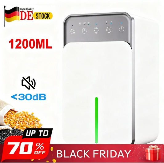 Smartes 28W Entfeuchtungsgerät - 220V mit Multicolor-Beleuchtung & Programmierbarem Timer - Geringer Verbrauch & Flüsterleise - Perfekt für Wohnräume und Keller