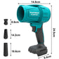 Akku Gebläse 50.000 U/min Kabellos - Leicht (0,8kg) - Inkl. 2x 5500mAh Akkus & Ladegerät - Kompatibel mit Makita 18V - Ideal für Auto, PC Reinigung, Schnee & Herbstlaub - Perfektes Geschenk