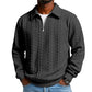Herren Herbst Winter Outfits gestrickte Polo Hals Langärmeliges Sweatshirt für Daliy Wear, Old Money Reißverschluss Halbknopf Design, lässige vielseitige trendige einfache Pullover, essentiell für den Kleiderschrank des Mannes.