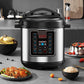 Schnellkochtopf Elektrisch, 6L, Digital, 9-in-1 Programme, Edelstahl, Schnell & Energiesparend, Für Gesundes Kochen, Leicht zu Reinigen, Ideal für Familien