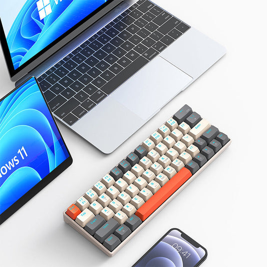Mechanische Gaming-Tastatur, NK61 ergonomisches mechanisches Gefühl, Plug-and-Play, geeignet für Spiele und Bürogebrauch.