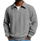 Herren Herbst Winter Outfits gestrickte Polo Hals Langärmeliges Sweatshirt für Daliy Wear, Old Money Reißverschluss Halbknopf Design, lässige vielseitige trendige einfache Pullover, essentiell für den Kleiderschrank des Mannes.