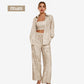 ✨ Pailletten Blazer und breite Hosen für Frauen (3-teiliges Set)
