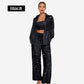 ✨ Pailletten Blazer und breite Hosen für Frauen (3-teiliges Set)