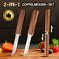 🎯Black Friday-Ausverkauf 55 % Rabatt 🔥2-in-1-Doppelmesserset mit Holzgriff