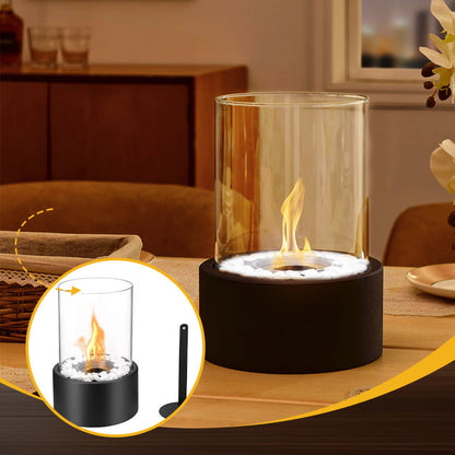 🔥 50% RABATT! 🏠 Tischkamin aus Glas & Metall – Tragbar, Rauchfrei für Drinnen & Draußen, Mit Ethanol-Brenner & Gemütliches Deko-Akzent Für Ihr Zuhause ✨