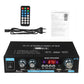 udioverstärker 2-Kanal 600W Mini HIFI Digital Bluetooth Verstärker mit FM-Radio, TF-Karte, AUX, U-Disk, MP3-Format, Höhen- und Bassregler für Zuhause oder Auto