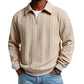 Herren Herbst Winter Outfits gestrickte Polo Hals Langärmeliges Sweatshirt für Daliy Wear, Old Money Reißverschluss Halbknopf Design, lässige vielseitige trendige einfache Pullover, essentiell für den Kleiderschrank des Mannes.