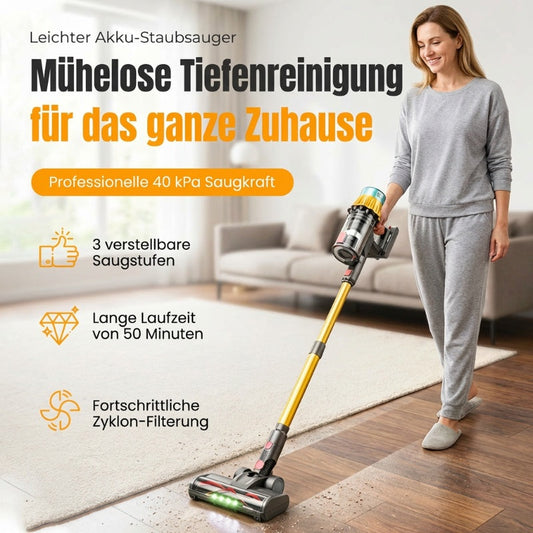 Haushaltsstaubsauger mit hoher Saugkraft von 40 kPa und 650 W Leistung, tragbar und handgeführt
