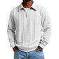 Herren Herbst Winter Outfits gestrickte Polo Hals Langärmeliges Sweatshirt für Daliy Wear, Old Money Reißverschluss Halbknopf Design, lässige vielseitige trendige einfache Pullover, essentiell für den Kleiderschrank des Mannes.