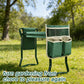 Gartenhocker mit Kniesitz, Faltbar, mit 25 cm Breitem Kniepolster, Gartenbank mit 2 Werkzeugtaschen, Kippsicher, Stabil, Multifunktional, für Gartenarbeiten wie Jäten und Pflanzen