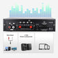 udioverstärker 2-Kanal 600W Mini HIFI Digital Bluetooth Verstärker mit FM-Radio, TF-Karte, AUX, U-Disk, MP3-Format, Höhen- und Bassregler für Zuhause oder Auto