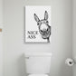 🖤🧻Lustige Wanddekoration fürs Badezimmer - Esel-Bild mit der Aufschrift „Nice Ass" (Schöner Arsch)