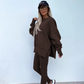 💝✨ Sportliches und stilvolles zweiteiliges Set - monochromes Langarm-Sweatshirt und Damen-Leggings