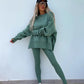 💝✨ Sportliches und stilvolles zweiteiliges Set - monochromes Langarm-Sweatshirt und Damen-Leggings