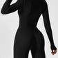 Einteiliges Ski-Mono mit Reißverschluss für Damen, informelles Sportmono mit langem Mangel für Skifahren und Radfahren, Sportkleidung für Damen für Herbst und Winter