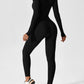 Einteiliges Ski-Mono mit Reißverschluss für Damen, informelles Sportmono mit langem Mangel für Skifahren und Radfahren, Sportkleidung für Damen für Herbst und Winter