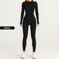 Einteiliges Ski-Mono mit Reißverschluss für Damen, informelles Sportmono mit langem Mangel für Skifahren und Radfahren, Sportkleidung für Damen für Herbst und Winter