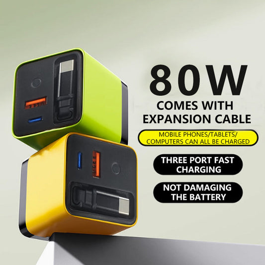 Neue 65W GaN Einziehbares Ladeger¤t | Eingebaute KabelUltra Langlebig |6-Gang Teleskopisches USB-C-Kabel | PDSchnellladung | Kompakt & Reisebereit | CE/FCC/ROHSZertifiziert |Uber 10.000 Zugtests Bestanden | KeineVerwickelten Kabel Mehr!