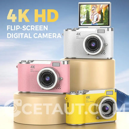 📸  Dein Moment, perfekt gehalten – mit 4K und Rothdisplay 🌄  Digitale Fotokamera mit Klappbildschirm 4K HD ✈️  32GB-64GB