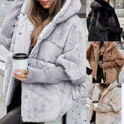 ⏳Limited-time 50% off⏰Women’s Oversized Hooded Patchwork Puffer Coat🧥