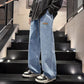 Herren lässige und lockere Jeans mit weitem Bein