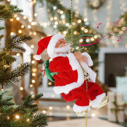 🎅Frühweihnachtsangebote – 50% RABATT🎄Elektrischer Kamin mit kletterndem Weihnachtsmann und Musikspielzeug