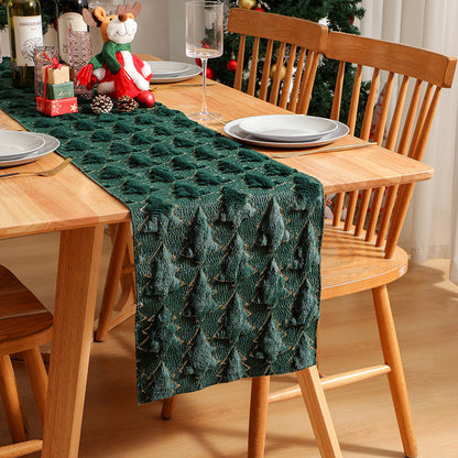 Weicher, kuscheliger Tischläufer mit Weihnachtsbaum-Design