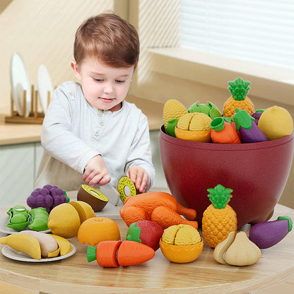 🎄🍅 Weihnachtsspeziale: 64% Rabatt 🎁  Set von Nahrungsmitteln Spielzeug zu schneiden für Kinder