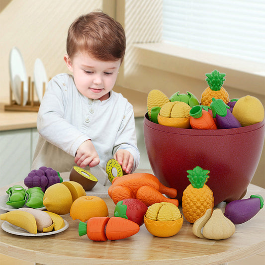 🎄🍅 Weihnachtsspeziale: 64% Rabatt 🎁  Set von Nahrungsmitteln Spielzeug zu schneiden für Kinder