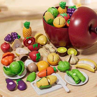 🎄🍅 Weihnachtsspeziale: 64% Rabatt 🎁  Set von Nahrungsmitteln Spielzeug zu schneiden für Kinder