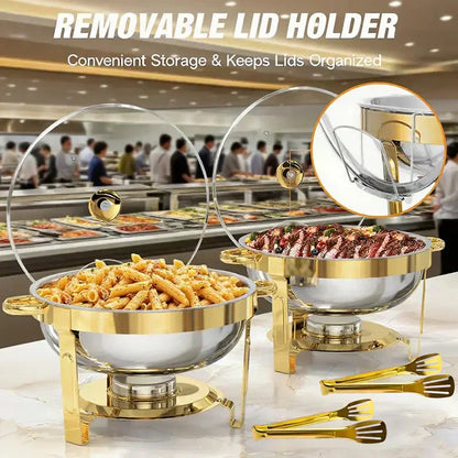 🔥 JETZT 60 % RABATT! 🎄 Buffet-Set mit Warmhaltefunktion aus Edelstahl – gleichmäßige Hitzeverteilung und langlebig, perfekt für Feste und Partys ✨