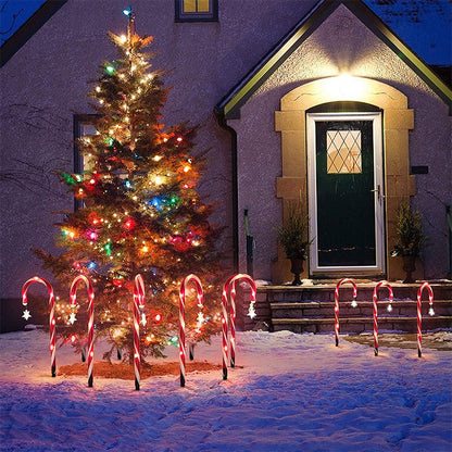 🔥Solarbetriebene Weihnachtsdekorationen: Zuckerstangenlampen