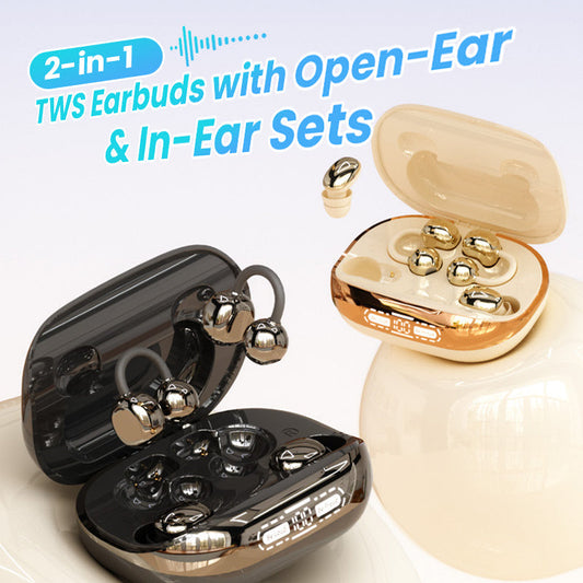🎧🏃‍♂️2-in-1 TWS Ohrhörer mit Open-Ear & In-Ear Sets