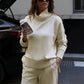 🎁2026 Neuheiten 50 % RABATT💥Sweatshirt mit hohem Kragen und seitlichem Reißverschluss & Hose im Set 👚👖