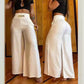 ✨🔥Damen-Hose mit hohem Bund, weitem Bein und Gürtelakzent💓