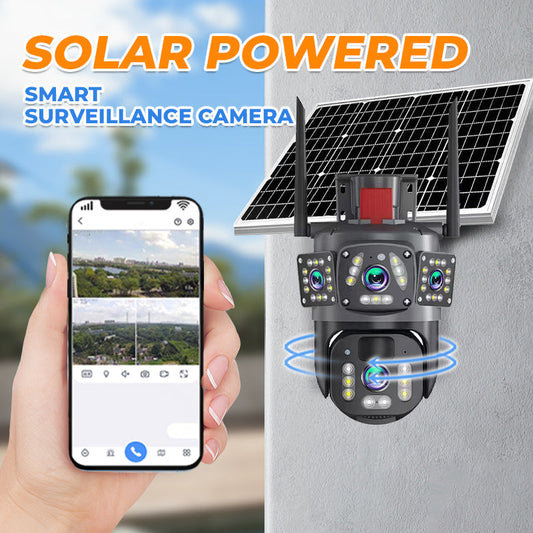 10X Zoom 3 Lens 6K 9MP Wireless WiFi Outdoor Security Camera - 360 PTZ, IP66 Waterproof, Color Night Vision, 2-Way Talk & Motion Tracking