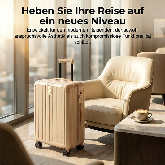 Geräumiger Hartschalenkoffer mit feststellbaren Rollen