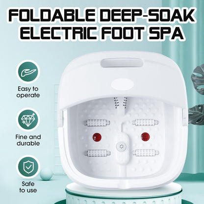 Fußbad massagegerät wasser elektrisch mit massage,foot massager fusbad,Relief mit Heizung Blasen Vibration Temperaturregelung,Pediküre Bimsstein,22 Rollen 264 Massageknoten