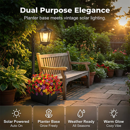 Solar-Gartenleuchte mit Pflanztopf