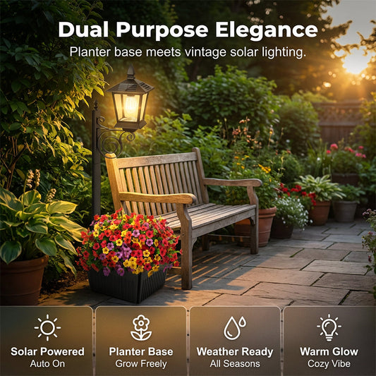 Solar-Gartenleuchte mit Pflanztopf